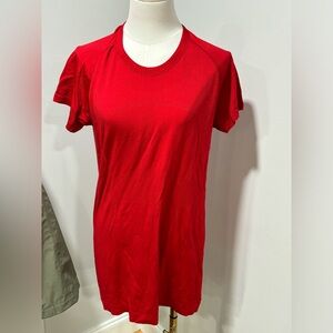 Red Lululemon short sleeve tee, size 12